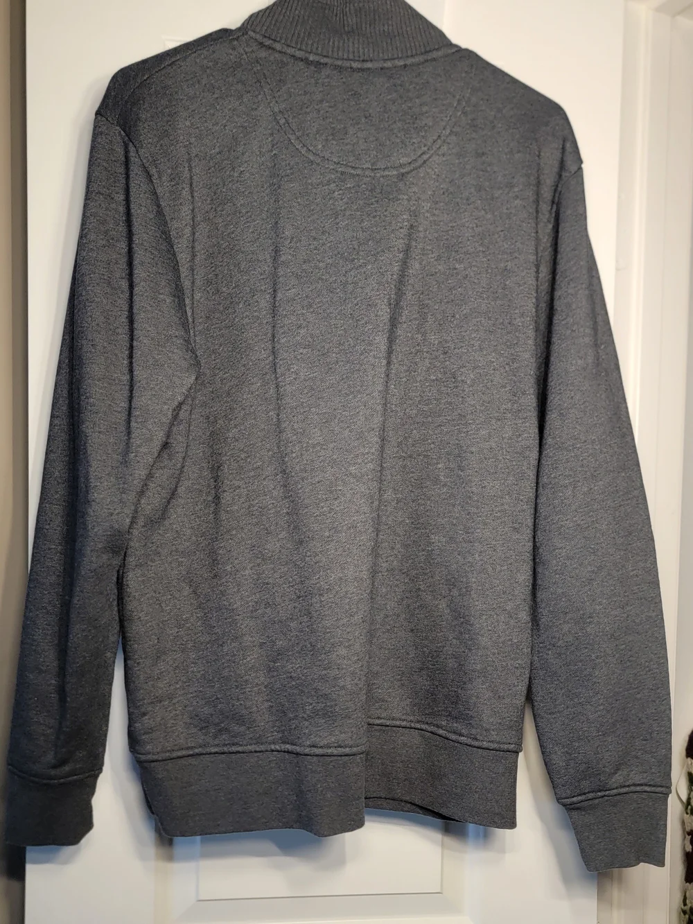 Orvis Gray and Orange Embroidered Collar Pullover